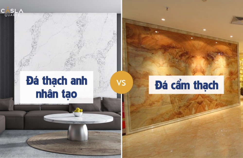 So sánh đá cẩm thạch và đá thạch anh nhân tạo