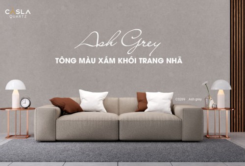 Đá‌ ‌thạch‌ ‌anh‌ ‌nhân‌ ‌tạo‌ ‌Ash‌ ‌Grey‌ ‌–‌ ‌Tông‌ ‌màu‌ ‌xám‌ ‌khói‌ ‌trang‌ ‌nhã‌