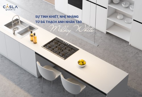 Sự tinh khiết, nhẹ nhàng từ đá thạch anh nhân tạo Milky White