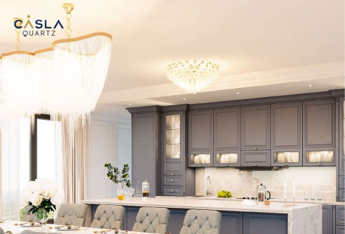 Chiêm ngưỡng những thiết kế nội thất sang trọng ứng dụng đá thạch anh nhân tạo